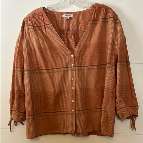 Madewell Women's Plaid Top - Picture 2 of 5